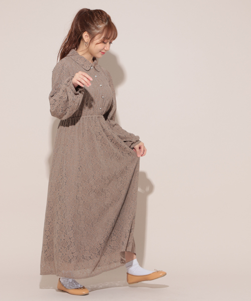 apres jour（アプレジュール）の「レースワンピース【ZOZOTOWN限定アイテム】（ワンピース・レディース・ブラック/モカ・フリー）」の10枚目の写真