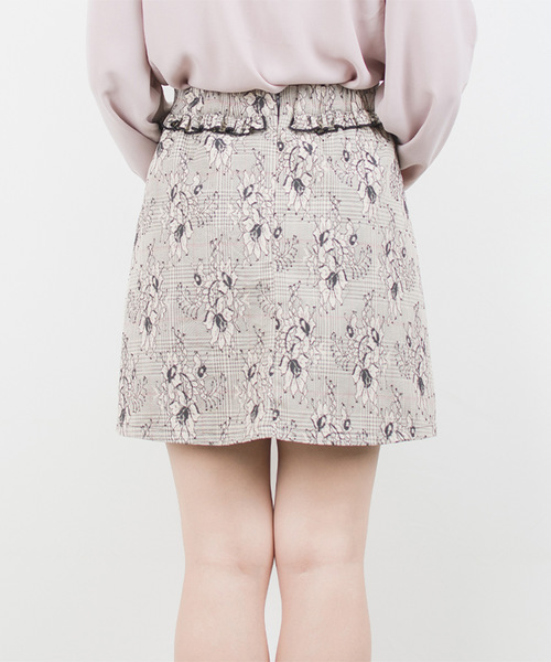 ROJITA(ロジータ)の「チェック×レースボンディング台形SK(スカート・レディース・ブラック/ピンク/アイボリー・FREE)」の9枚目の写真