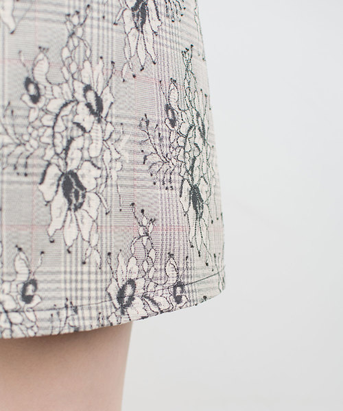 ROJITA(ロジータ)の「チェック×レースボンディング台形SK(スカート・レディース・ブラック/ピンク/アイボリー・FREE)」の13枚目の写真