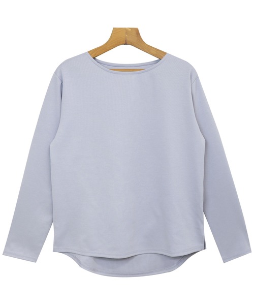 andme(アンドミー)の「【新色追加】きれいめポンチ長袖クルーネックトップス(Tシャツ/カットソー・レディース・ネイビー/ホワイト/ブラック/ベージュ/ライトブラウン/グレー系その他/グレー系その他2/ミント/グレー系その他3/ホワイト×ブラック/ブラウン・L/M)」の13枚目の写真