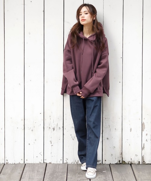 Girly Doll(ガーリードール)の「裏起毛パーカー(パーカー・レディース・ブラック/ブラウン/アイボリー/モカ/オフホワイト/ベージュ/ダークブラウン・FREE)」の8枚目の写真