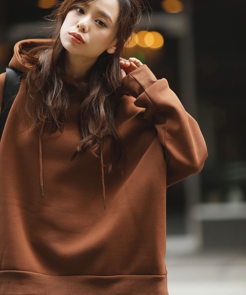 Girly Doll(ガーリードール)の「裏起毛パーカー(パーカー・レディース・ブラック/ブラウン/アイボリー/モカ/オフホワイト/ベージュ/ダークブラウン・FREE)」の13枚目の写真