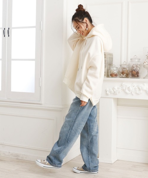 Girly Doll(ガーリードール)の「裏起毛パーカー(パーカー・レディース・ブラック/ブラウン/アイボリー/モカ/オフホワイト/ベージュ/ダークブラウン・FREE)」の15枚目の写真