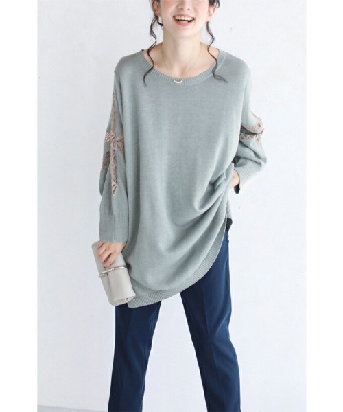 cawaii（カワイイ）の「魅せる体型カバー服。メープルレースニットトップス（ニット/セーター・レディース・ピンク/ブラック/ブルー/ブラウン・FREE）」の7枚目の写真
