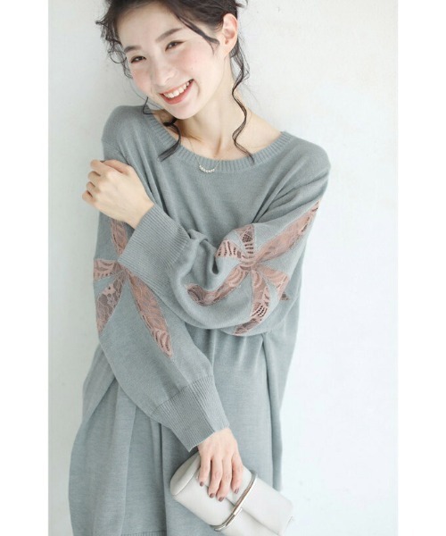 cawaii（カワイイ）の「魅せる体型カバー服。メープルレースニットトップス（ニット/セーター・レディース・ピンク/ブラック/ブルー/ブラウン・FREE）」の22枚目の写真