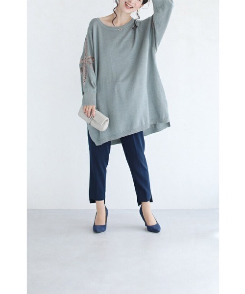 cawaii（カワイイ）の「魅せる体型カバー服。メープルレースニットトップス（ニット/セーター・レディース・ピンク/ブラック/ブルー/ブラウン・FREE）」の11枚目の写真