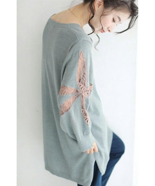 cawaii（カワイイ）の「魅せる体型カバー服。メープルレースニットトップス（ニット/セーター・レディース・ピンク/ブラック/ブルー/ブラウン・FREE）」の14枚目の写真