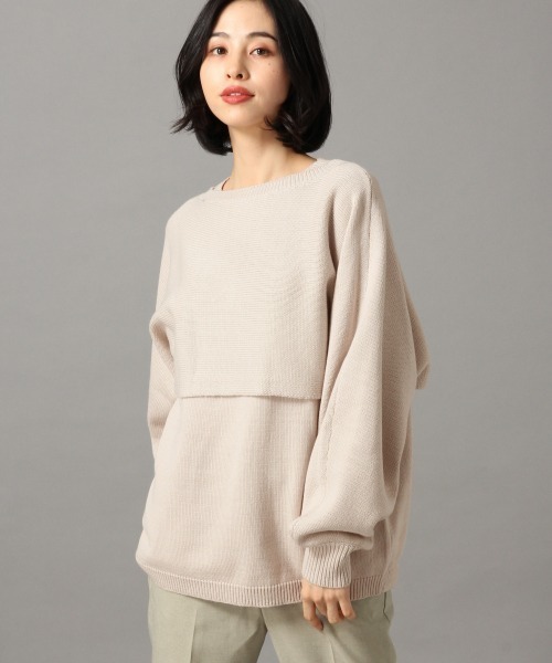 LOWRYS FARM（ローリーズファーム）の「ショート２Ｐプルオーバー　868889（ニット/セーター・レディース・ブラック/グレイッシュベージュ/グリーン・FREE）」の2枚目の写真