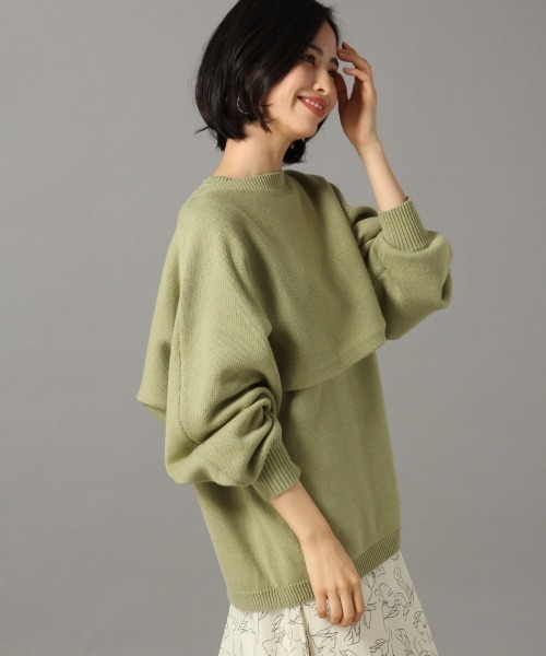 LOWRYS FARM（ローリーズファーム）の「ショート２Ｐプルオーバー　868889（ニット/セーター・レディース・ブラック/グレイッシュベージュ/グリーン・FREE）」の3枚目の写真