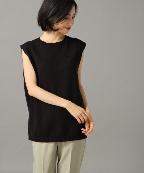 LOWRYS FARM（ローリーズファーム）の「ショート２Ｐプルオーバー　868889（ニット/セーター・レディース・ブラック/グレイッシュベージュ/グリーン・FREE）」の7枚目の写真