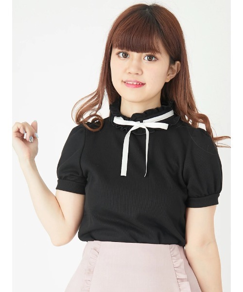 Ank Rouge アンクルージュ の フリルハイネックパフtops Tシャツ カットソー Wear