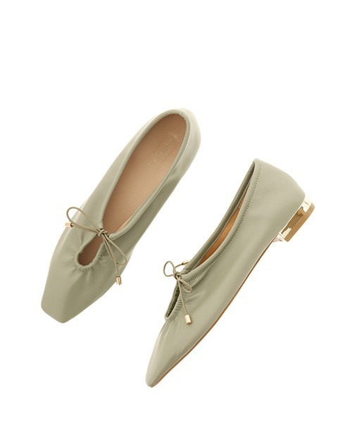 RANDA(ランダ)の「CAMILLE BIS RANDA/ソフトリボンギャザーフラットパンプス(パンプス・レディース・アイボリー/ブラック/グリーン・S/L/LL/M)」の12枚目の写真