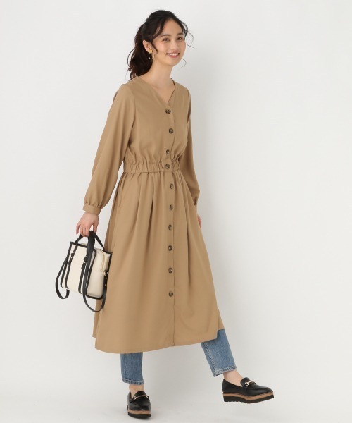 GLOBAL WORK（グローバルワーク）の「ウエスト切替前ボタンワンピース