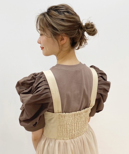 one after another NICE CLAUP（ワンアフターアナザーナイスクラップ）の「チュールドッキングジャンバースカートワンピース（ワンピース・レディース・ブルー系その他/オフホワイト/ベージュ・FREE）」の19枚目の写真