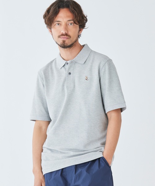 プレミアム・ダブル・エル・ポロシャツ、半袖 ビーン・ブーツの刺繍