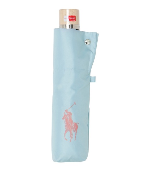 POLO RALPH LAUREN（ポロ ラルフ ローレン）の「折りたたみ傘 雨傘 無地 ロゴ（折りたたみ傘・レディース・ネイビー/ピンク/サックスブルー・FREE）」の2枚目の写真