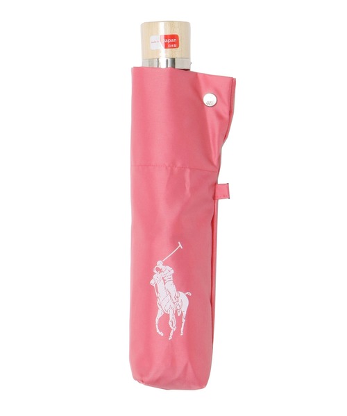 POLO RALPH LAUREN（ポロ ラルフ ローレン）の「折りたたみ傘 雨傘 無地 ロゴ（折りたたみ傘・レディース・ネイビー/ピンク/サックスブルー・FREE）」の4枚目の写真