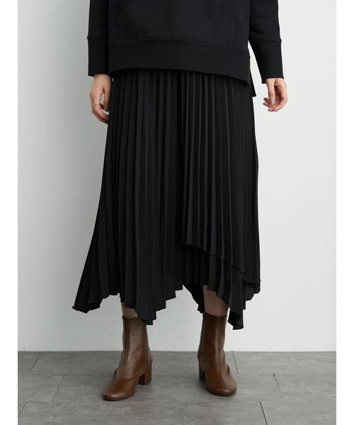 AMERICAN HOLIC（アメリカンホリック）の「イレヘムプリーツロングスカート　＊●（スカート・レディース・ライトグレー/ブラック/ブルー/キャメル/その他14・FREE）」の6枚目の写真