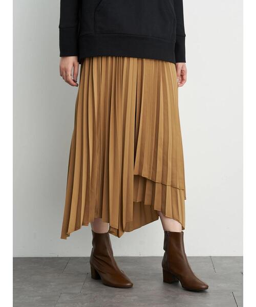 AMERICAN HOLIC（アメリカンホリック）の「イレヘムプリーツロングスカート　＊●（スカート・レディース・ライトグレー/ブラック/ブルー/キャメル/その他14・FREE）」の8枚目の写真