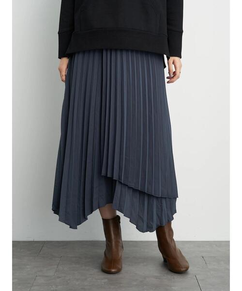 AMERICAN HOLIC（アメリカンホリック）の「イレヘムプリーツロングスカート　＊●（スカート・レディース・ライトグレー/ブラック/ブルー/キャメル/その他14・FREE）」の9枚目の写真