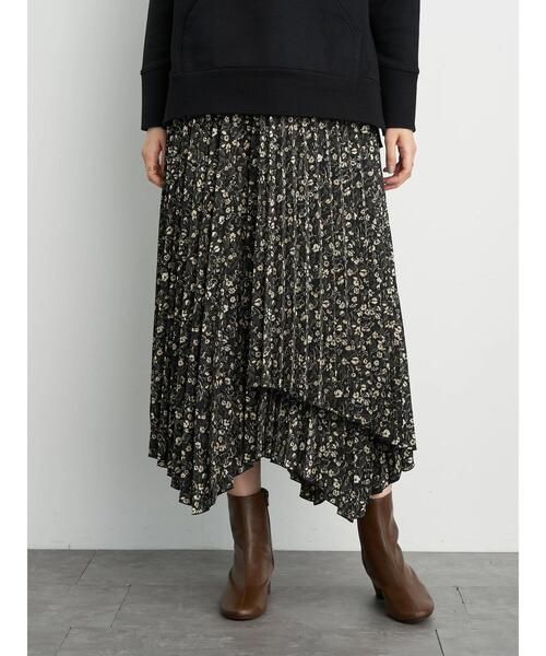 AMERICAN HOLIC（アメリカンホリック）の「イレヘムプリーツロングスカート　＊●（スカート・レディース・ライトグレー/ブラック/ブルー/キャメル/その他14・FREE）」の5枚目の写真