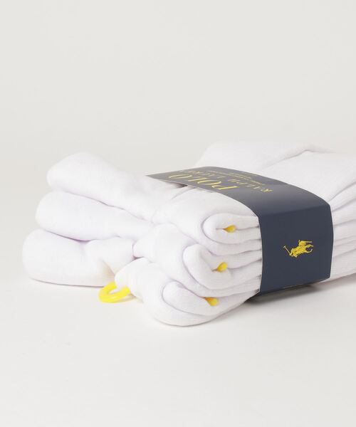 POLO RALPH LAUREN（ポロ ラルフ ローレン）の「RL-６PACK.CREW-SOCKS/ラルフローレン 6P クルー ソックス（ソックス/靴下・メンズ・ホワイト/ブラック・FREE）」の3枚目の写真