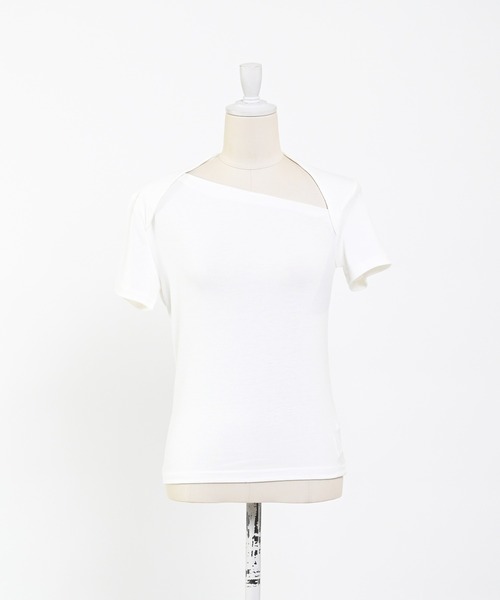 Narcissus（ナルシス）の「【Narcissus】カットTシャツ（Tシャツ/カットソー・レディース・ホワイト/ブラック・FREE）」の3枚目の写真