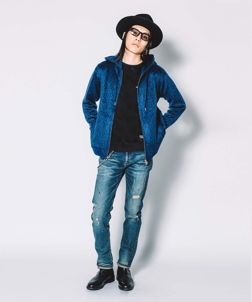 CRIMIE（クライミー）の「LEOPARD SHAGGY KNIT ZIP PARKA（パーカー