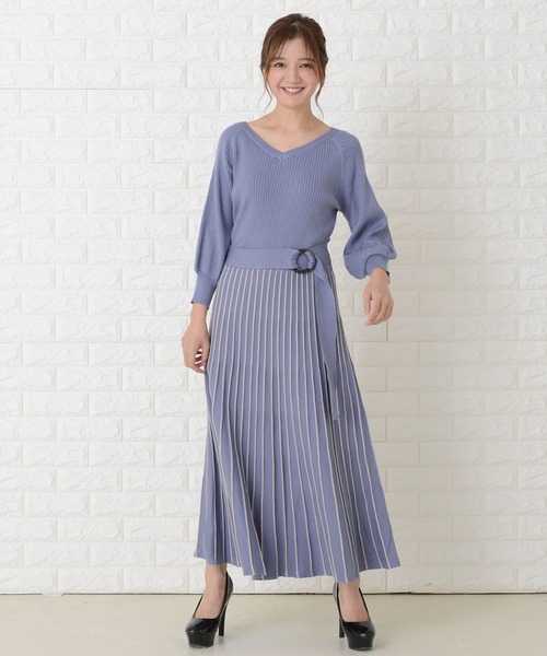 ベルト付きニット Vネック ロングワンピース ワンピース Lace Ladies レースレディース のファッション通販 Zozotown