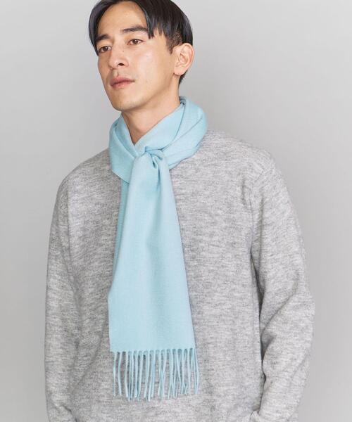 BEAUTY&YOUTH UNITED ARROWS（ビューティーアンドユースユナイテッドアローズ）の「BY ソリッド カシミヤ マフラー（マフラー・メンズ・ライトグレー/ネイビー/ブラウン/ライム/ブラック/ライトピンク・FREE）」の5枚目の写真