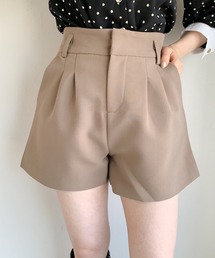 フロントタックハイウエストショートパンツ(裏地付き)