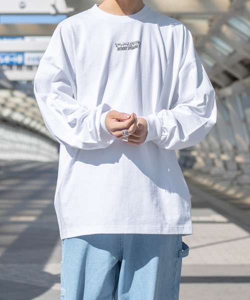 kutir（クティール）の「yutayunoki × kutirコラボロンT（Tシャツ/カットソー・メンズ・ホワイト/ブラック/パープル/オフホワイト/サックスブルー/グリーン・MEDIUM/LARGE）」の12枚目の写真