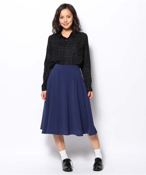 DISCOAT（ディスコート）の「【Discoat】レーヨン起毛2WAYチェックシャツ（シャツ/ブラウス・レディース・ワインレッド/ダークグリーン/ネイビー・ﾌﾘ-）」の7枚目の写真