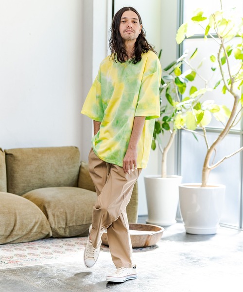 CAMBIO(カンビオ)の「mt7218-タイダイビッグシルエットTシャツ(Tシャツ/カットソー・メンズ・イエロー/オレンジ/グリーン/ブラック・M/L)」の11枚目の写真