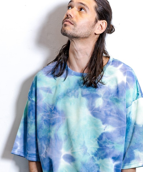 CAMBIO(カンビオ)の「mt7218-タイダイビッグシルエットTシャツ(Tシャツ/カットソー・メンズ・イエロー/オレンジ/グリーン/ブラック・M/L)」の16枚目の写真