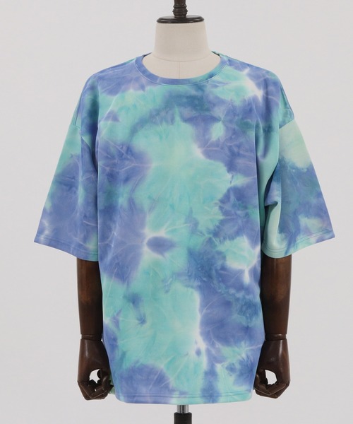 CAMBIO(カンビオ)の「mt7218-タイダイビッグシルエットTシャツ(Tシャツ/カットソー・メンズ・イエロー/オレンジ/グリーン/ブラック・M/L)」の22枚目の写真