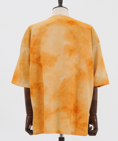 CAMBIO(カンビオ)の「mt7218-タイダイビッグシルエットTシャツ(Tシャツ/カットソー・メンズ・イエロー/オレンジ/グリーン/ブラック・M/L)」の6枚目の写真