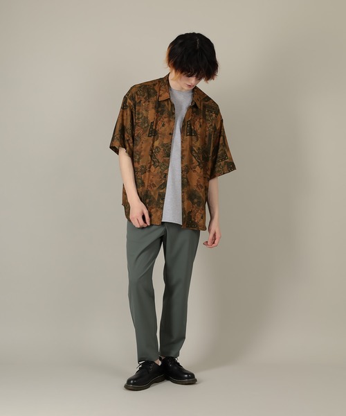 SlashDate（スラッシュデイト）の「総柄プリントとろみシャツ/レトロ（シャツ/ブラウス・メンズ・ブラック/ブラウン/ネイビー/ベージュ・M/L）」の7枚目の写真