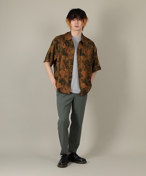 SlashDate（スラッシュデイト）の「総柄プリントとろみシャツ/レトロ（シャツ/ブラウス・メンズ・ブラック/ブラウン/ネイビー/ベージュ・M/L）」の9枚目の写真