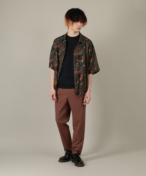 SlashDate（スラッシュデイト）の「総柄プリントとろみシャツ/レトロ（シャツ/ブラウス・メンズ・ブラック/ブラウン/ネイビー/ベージュ・M/L）」の11枚目の写真