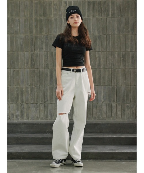 13MONTH（サーティーンマンス）の「【13month】BERLIN T-SHIRT（Tシャツ/カットソー・レディース・ホワイト系1/ホワイト系2/ブラック系1/ブラック系2・S/M）」の6枚目の写真