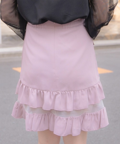 ROJITA（ロジータ）の「2段フリルシアースカート（スカート・レディース・ブラック/ベージュ/ピンク・FREE）」の18枚目の写真