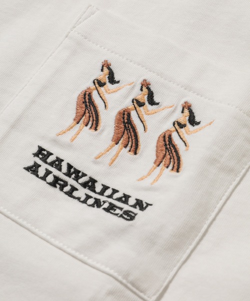 MEN'S BIGI（メンズビギ）の「[コラボアイテム]【HAWAIAN AIRLINES】刺繍ポケットTシャツ（Tシャツ/カットソー・メンズ・ベージュ/ホワイト・L/M）」の10枚目の写真