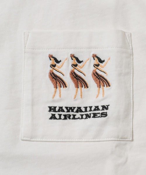 MEN'S BIGI（メンズビギ）の「[コラボアイテム]【HAWAIAN AIRLINES】刺繍ポケットTシャツ（Tシャツ/カットソー・メンズ・ベージュ/ホワイト・L/M）」の11枚目の写真