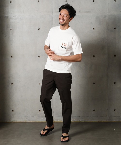 MEN'S BIGI（メンズビギ）の「[コラボアイテム]【HAWAIAN AIRLINES】刺繍ポケットTシャツ（Tシャツ/カットソー・メンズ・ベージュ/ホワイト・L/M）」の16枚目の写真