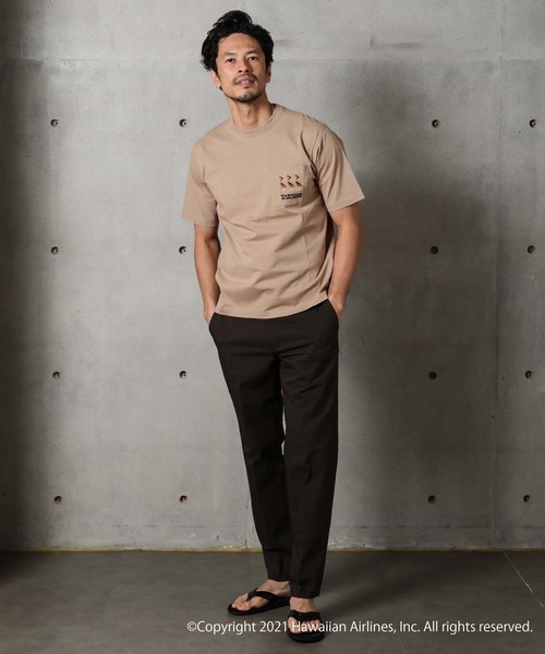 MEN'S BIGI（メンズビギ）の「[コラボアイテム]【HAWAIAN AIRLINES】刺繍ポケットTシャツ（Tシャツ/カットソー・メンズ・ベージュ/ホワイト・L/M）」の21枚目の写真