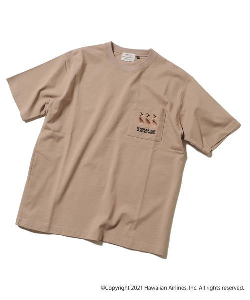 MEN'S BIGI（メンズビギ）の「[コラボアイテム]【HAWAIAN AIRLINES】刺繍ポケットTシャツ（Tシャツ/カットソー・メンズ・ベージュ/ホワイト・L/M）」の20枚目の写真