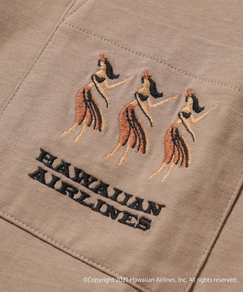 MEN'S BIGI（メンズビギ）の「[コラボアイテム]【HAWAIAN AIRLINES】刺繍ポケットTシャツ（Tシャツ/カットソー・メンズ・ベージュ/ホワイト・L/M）」の18枚目の写真