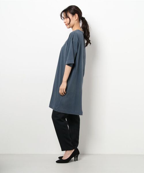 CUBE SUGAR（キューブシュガー）の「OE天竺 ケミカルウォッシュ プリントビッグTシャツ（Tシャツ/カットソー・レディース・ベージュ/ネイビー/カーキ/オレンジ/マルチ・M）」の12枚目の写真