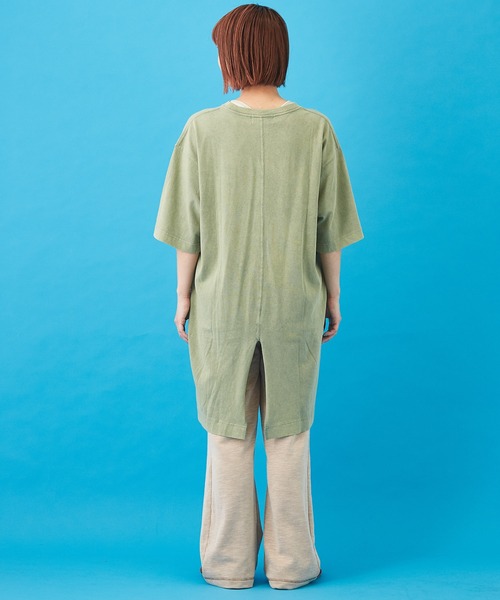 CUBE SUGAR（キューブシュガー）の「OE天竺 ケミカルウォッシュ プリントビッグTシャツ（Tシャツ/カットソー・レディース・ベージュ/ネイビー/カーキ/オレンジ/マルチ・M）」の13枚目の写真